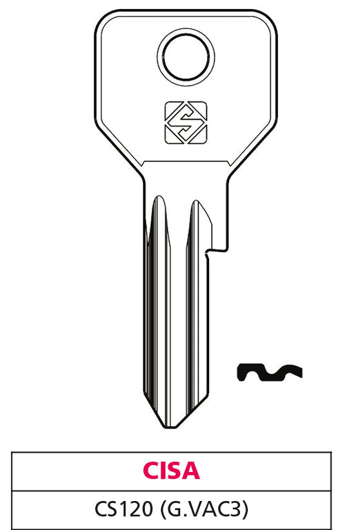 Silca Chiave Asc Cs120 (G. Vac 3) Cisa 10.00 Pz