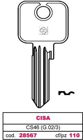 Silca Chiave Asc Cs46 (G.Vac 3) Cisa 10.00 Pz