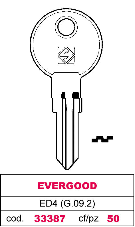 Silca Chiave Asc Ed4 (G.Vaf 0) Evergood 10.00 Pz