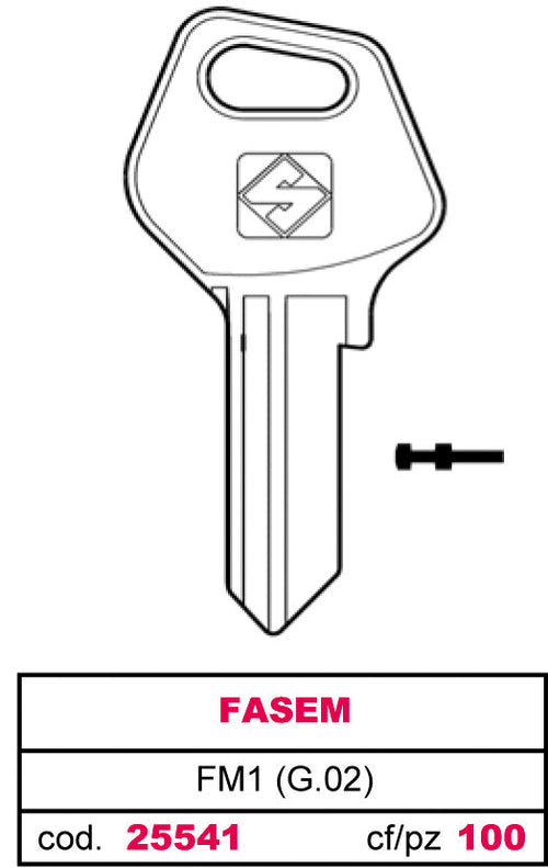Silca Chiave Asc Fm1 (G.Vac 0) Fasem 20.00 Pz