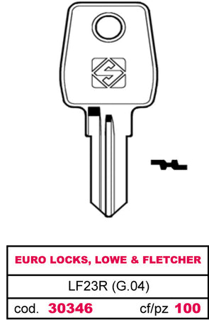 Silca Chiave Asc Lf23R (G.Vae 0) Euro Locks, Lowe & Fletcher 20.00 Pz