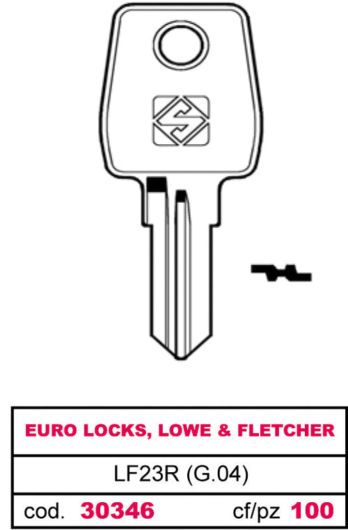 Silca Chiave Asc Lf23R (G.Vae 0) Euro Locks, Lowe & Fletcher 20.00 Pz