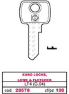 Silca Chiave Asc Lf4 (G.Vae 0) Euro Locks, Lowe & Fletcher 10.00 Pz