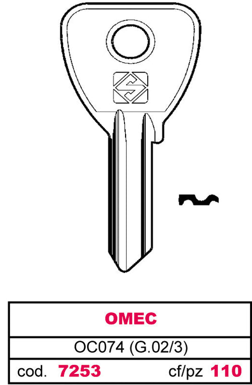 Silca Chiave Asc Oc074 (G.Vac 3) Omec 100.00 Pz