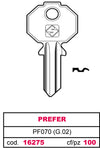 Silca Chiave Asc Pf070 (G.Vac 0) Prefer 20.00 Pz