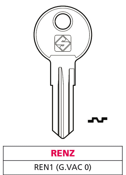 Silca Chiave Asc Ren1 (G. Vac 0) Renz 20.00 Pz