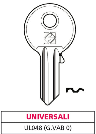 Silca Chiave Asc Ul048 (G. Vab 0) Universale 20.00 Pz