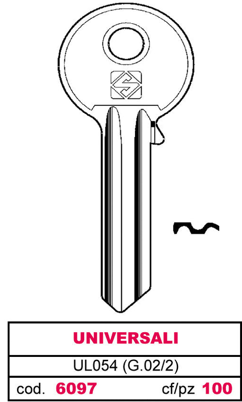 Silca Chiave Asc Ul054 (G.Vac 2) Universale 100.00 Pz
