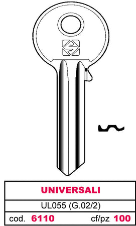 Silca Chiave Asc Ul055 (G.Vac 2) Universale 100.00 Pz