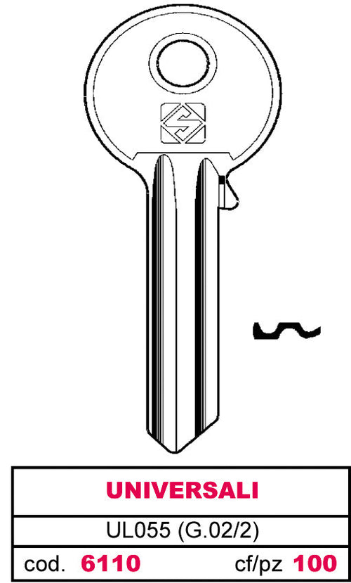 Silca Chiave Asc Ul055 (G.Vac 2) Universale 100.00 Pz