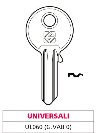 Silca Chiave Asc Ul060 (G. Vab 0) Universale 100.00 Pz