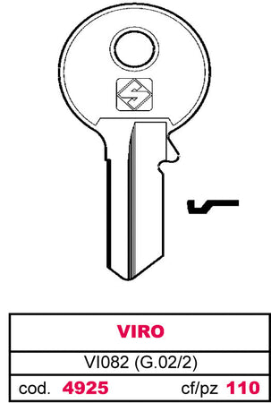 Silca Chiave Asc Vi082 (G.Vac 2) Viro 20.00 Pz