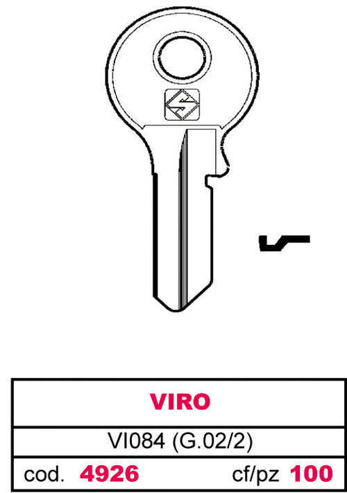 Silca Chiave Asc Vi084 (G.Vac 2) Viro 20.00 Pz