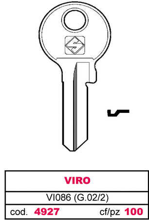 Silca Chiave Asc Vi086 (G.Vac 2) Viro 100.00 Pz