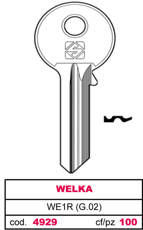Silca Chiave Asc We1R (G.Vac 4) Welka 20.00 Pz