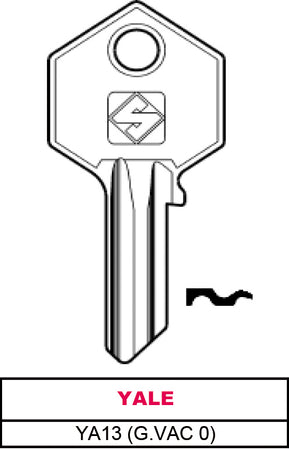 Silca Chiave Asc Ya13 (G.Vac 0) Yale 20.00 Pz