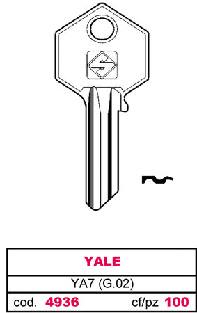 Silca Chiave Asc Ya7 (G.Vac 0) Yale 20.00 Pz