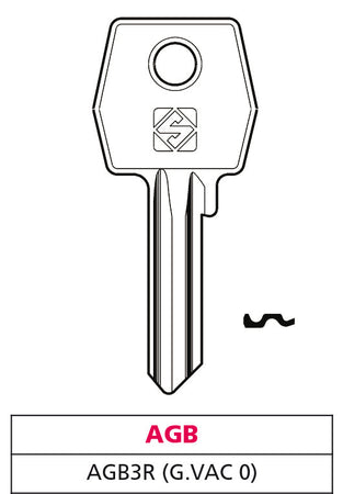 Silca Chiave Ottone Agb3R (G. Vac 0) Agb 20.00 Pz