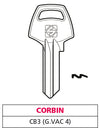Silca Chiave Ottone Cb3 (G. Vac 4) Corbin 20.00 Pz