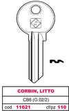 Silca Chiave Ottone Cb6 (G.Vac 2) Corbin, Litto 50.00 Pz