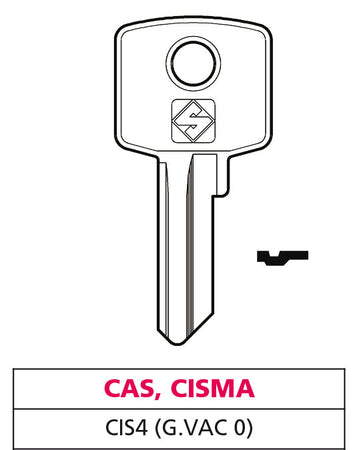 Silca Chiave Ottone Cis4 (G. Vac 0) Cas-Cisma 20.00 Pz