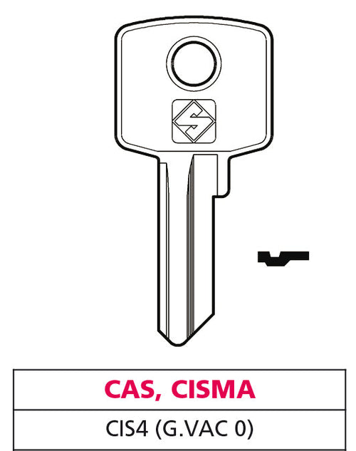 Silca Chiave Ottone Cis4 (G. Vac 0) Cas-Cisma 20.00 Pz