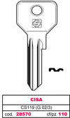 Silca Chiave Ottone Cs119 (G.Vac 3) Cisa 10.00 Pz