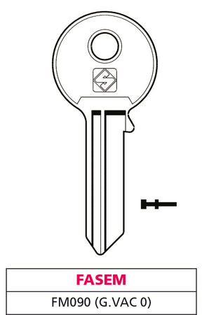 Silca Chiave Ottone Fm090 (G. Vac 0) Fasem 20.00 Pz
