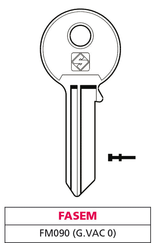 Silca Chiave Ottone Fm090 (G. Vac 0) Fasem 20.00 Pz