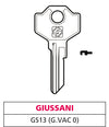 Silca Chiave Ottone Gs13 (G. Vac 0) Giussani 20.00 Pz