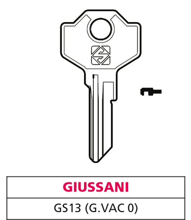 Silca Chiave Ottone Gs13 (G. Vac 0) Giussani 20.00 Pz