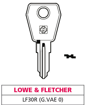 Silca Chiave Ottone Lf30R (G. Vae 0) Lowe & Fletcher 10.00 Pz
