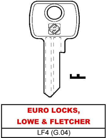 Silca Chiave Ottone Lf4 (G.Vae 0) Euro Locks, Lowe & Fletcher 20.00 Pz