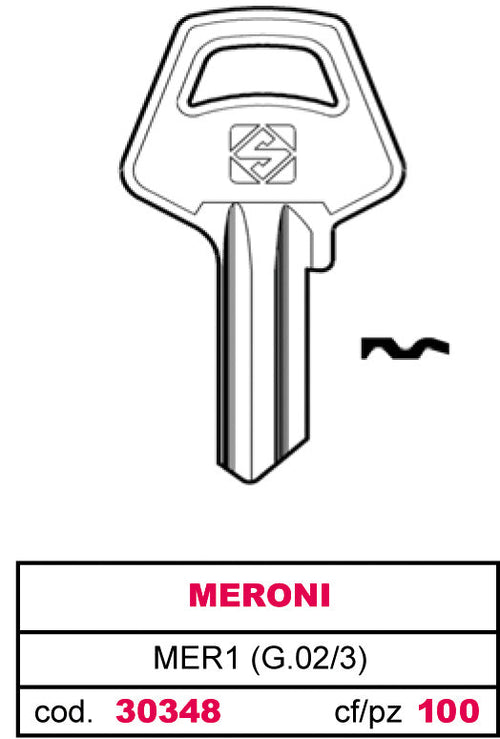Silca Chiave Ottone Mer1 (G.Vac 3) Meroni 100.00 Pz