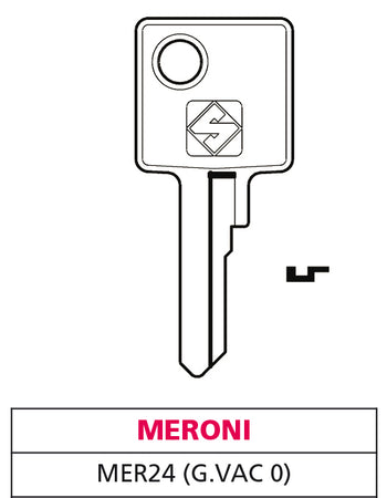 Silca Chiave Ottone Mer24 (G. Vac 0) Meroni 20.00 Pz