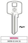 Silca Chiave Ottone Mer8 (G. Vac 4) Meroni 20.00 Pz