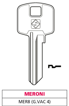 Silca Chiave Ottone Mer8 (G. Vac 4) Meroni 20.00 Pz