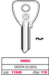 Silca Chiave Ottone Oc074 (G.Vac 3) Omec 20.00 Pz
