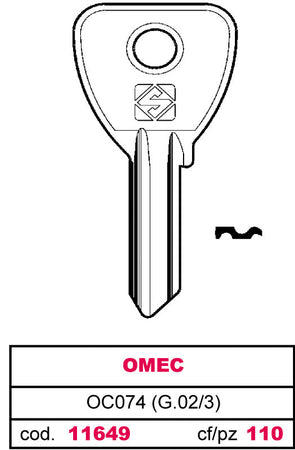 Silca Chiave Ottone Oc074 (G.Vac 3) Omec 20.00 Pz