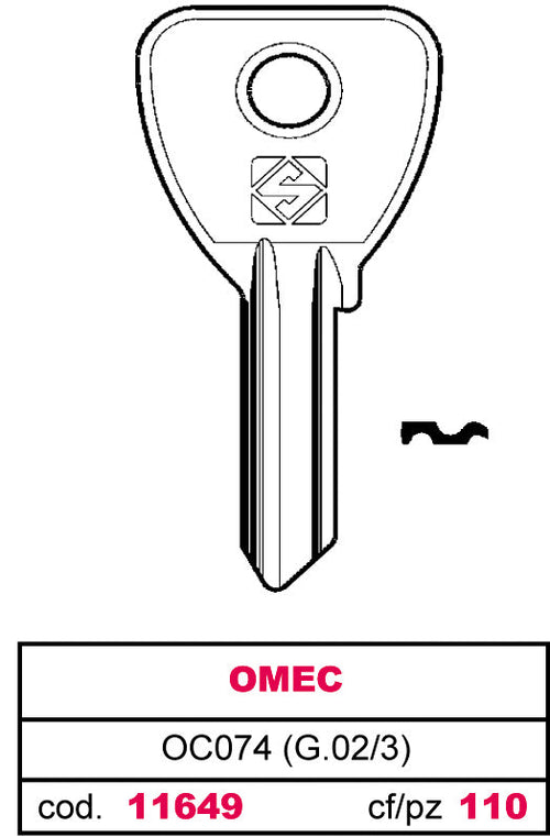 Silca Chiave Ottone Oc074 (G.Vac 3) Omec 20.00 Pz