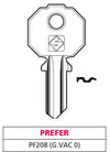 Silca Chiave Ottone Pf208 (G. Vac 0) Prefer 20.00 Pz