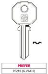 Silca Chiave Ottone Pf210 (G. Vac 0) Prefer 20.00 Pz