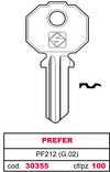 Silca Chiave Ottone Pf212 (G.Vac 0) Prefer 20.00 Pz