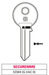 Silca Chiave Ottone Scm4 (G. Vac 0) Securemme 20.00 Pz