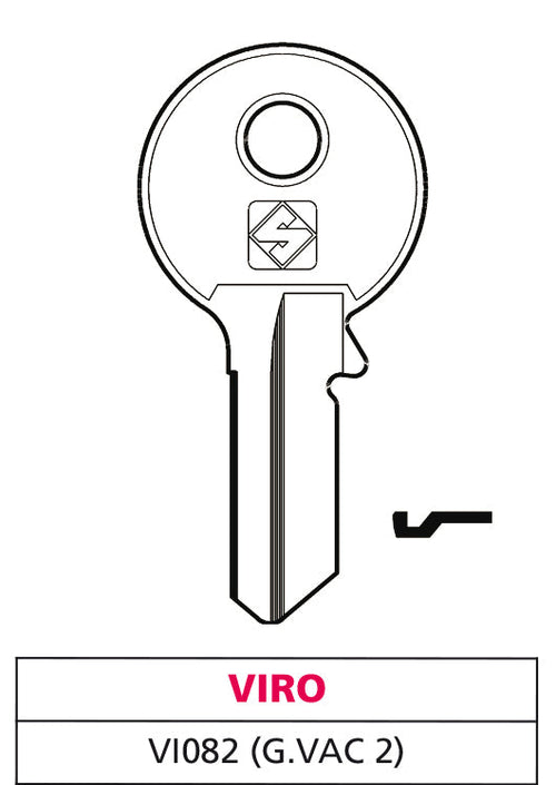 Silca Chiave Ottone Vi082 (G. Vac 2) Viro 20.00 Pz