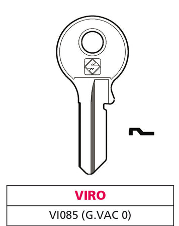 Silca Chiave Ottone Vi085 (G. Vac 0) Viro 20.00 Pz