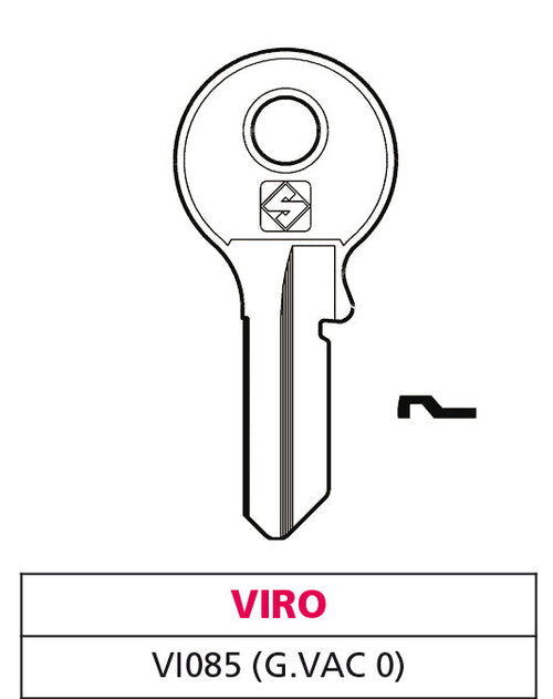 Silca Chiave Ottone Vi085 (G. Vac 0) Viro 20.00 Pz