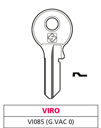 Silca Chiave Ottone Vi085 (G. Vac 0) Viro 20.00 Pz