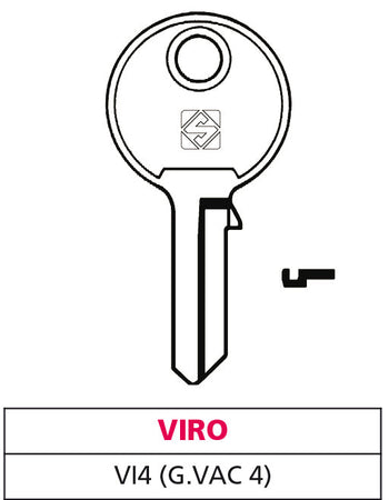 Silca Chiave Ottone Vi4 (G. Vac 0) Viro 20.00 Pz