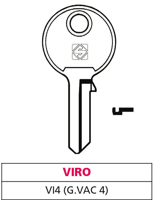 Silca Chiave Ottone Vi4 (G. Vac 0) Viro 20.00 Pz